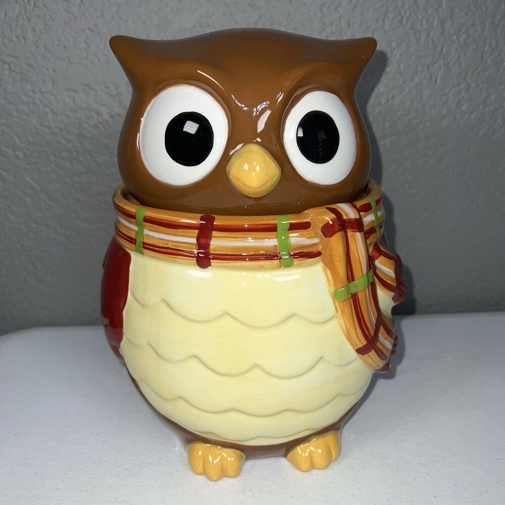 CHERYL'S Owl with Scarf Cookie Jar Canister
